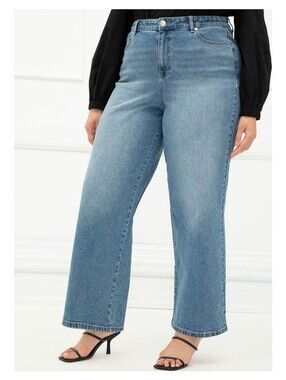 Perfect Eloquii Elements wide leg Blue Jeans Size 16